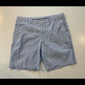 Peter Millar Crown Sport Mens Golf Shorts Size 36 Blue White Striped